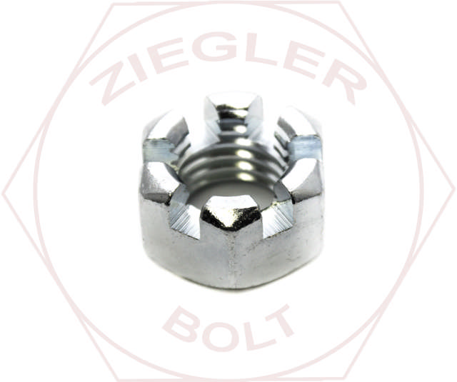 M22-1.5 SLOTTED HEX NUT ZINC