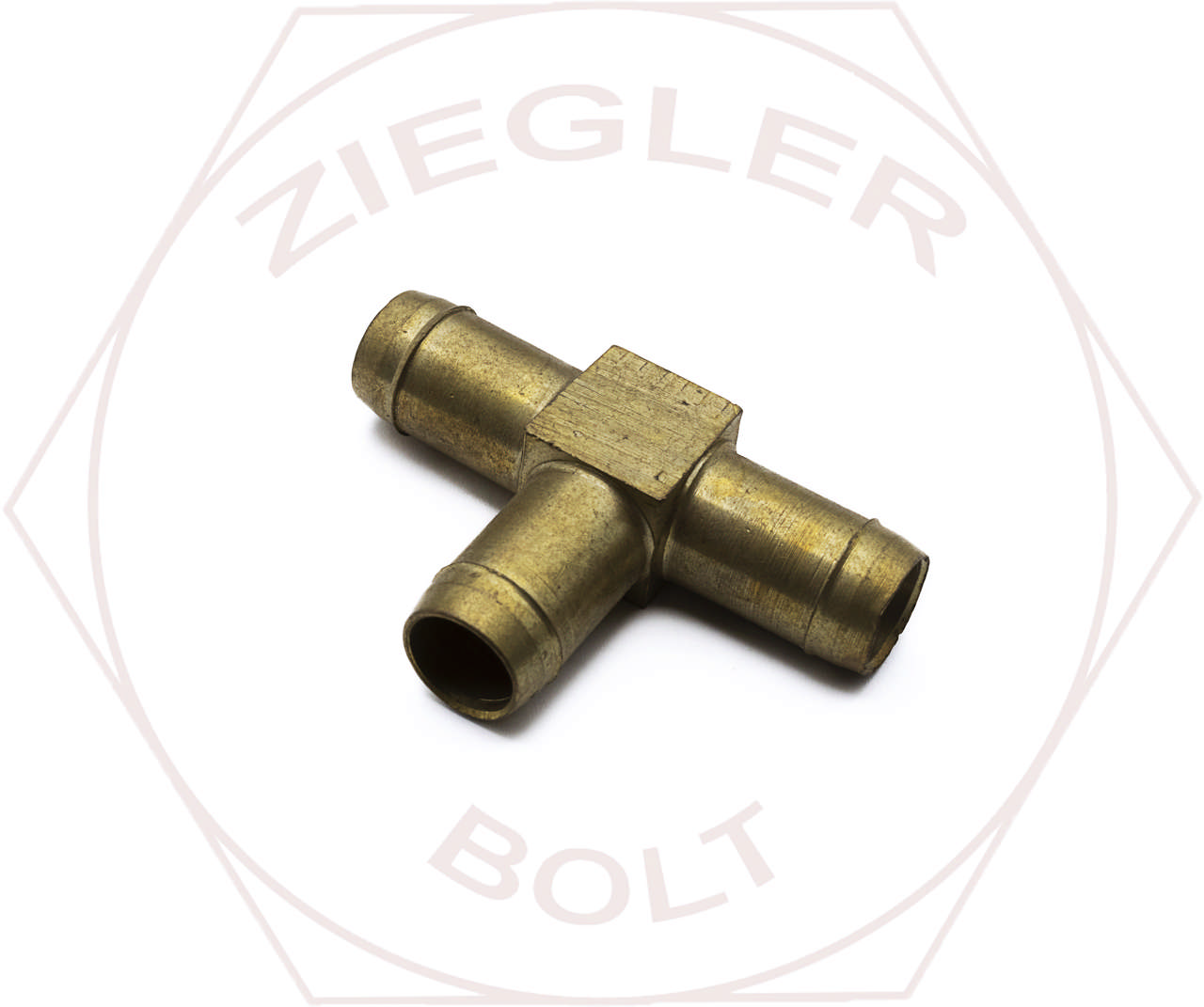 1/2 POLY BARB UNION TEES BRASS