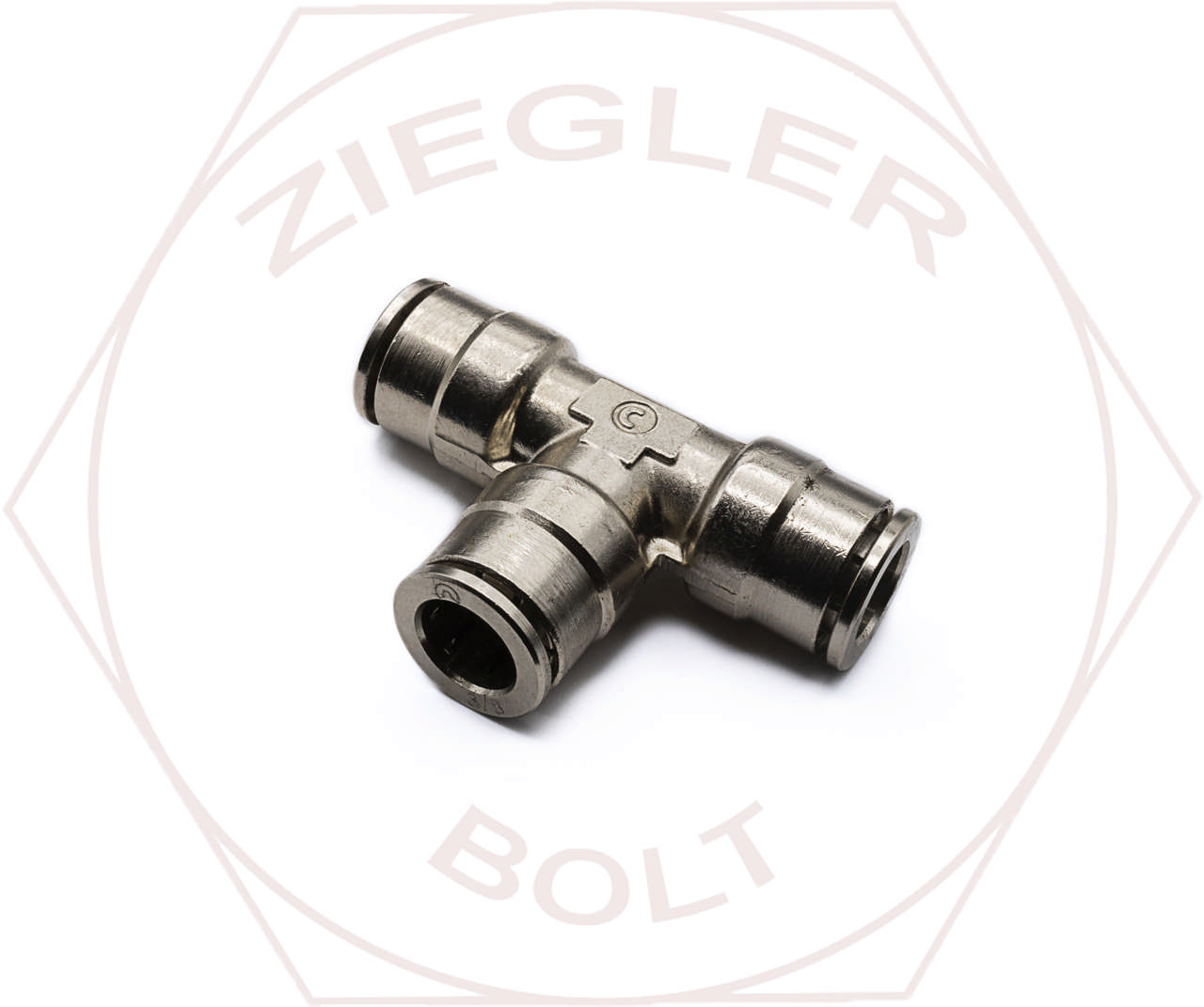 3/8 TUBE PUSH TO CONNECT UNION TEE BRASS NICKEL PL