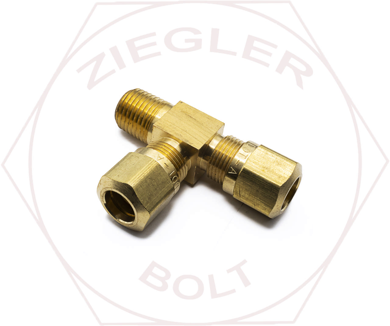 3/8T X 3/8T X 1/4 AIR BRAKE MALE RUN TEE BRASS