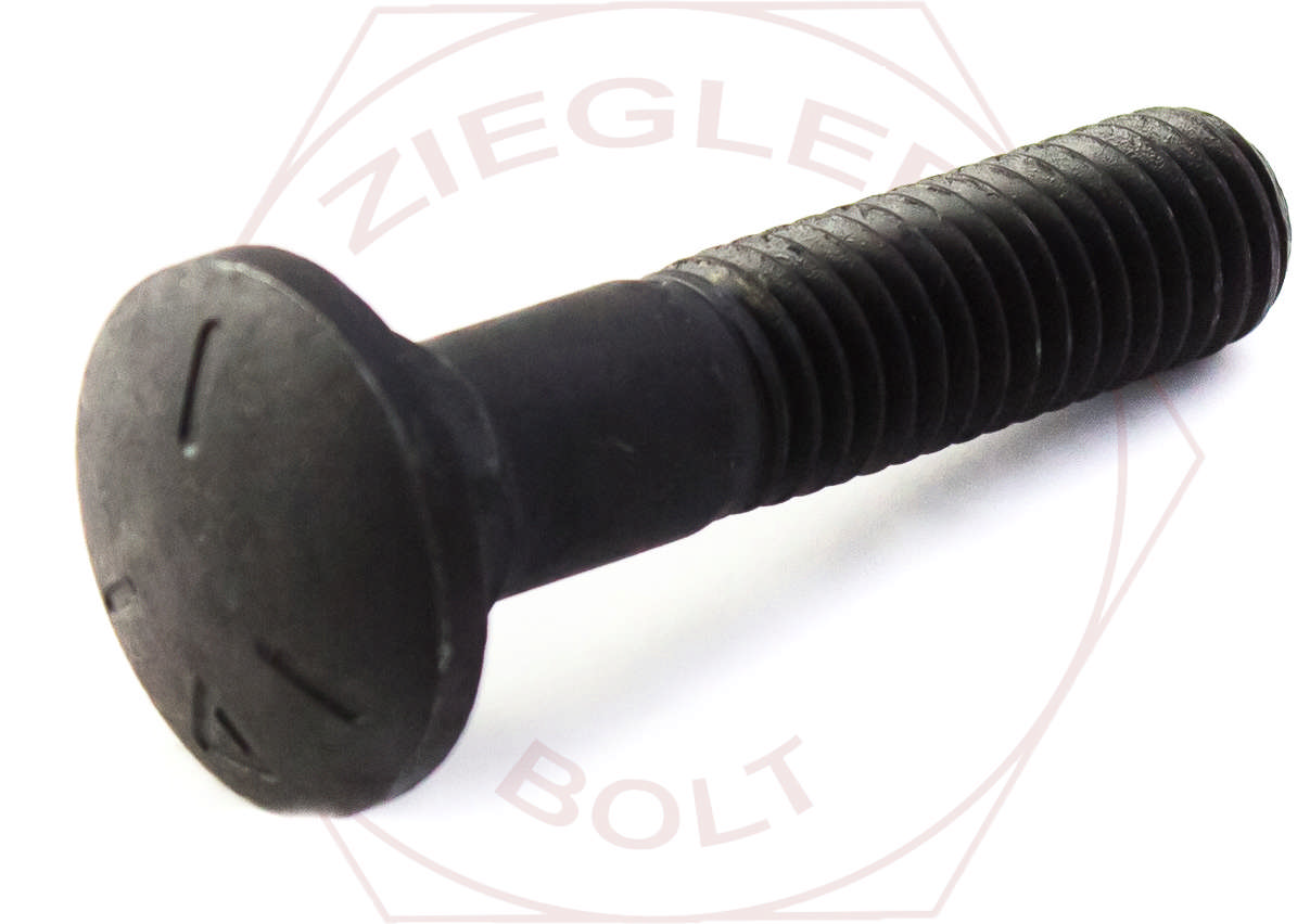 1/4-20 X 1 CARRIAGE BOLT GR 5 ZINC PARTIAL THRD