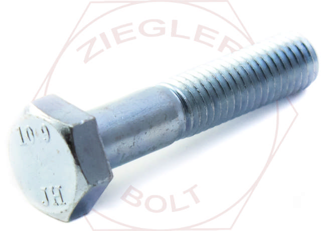 M10-1.5 X 110 HEX CAP SCREW DIN 931 GR 10.9 ZINC