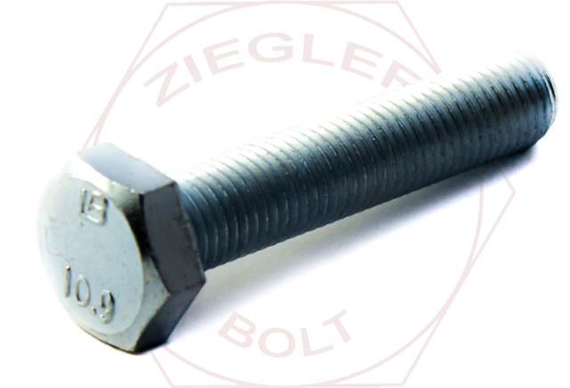 M10-1.25 X 20 HEX CAP SCREW DIN 961 GR 10.9 ZINC