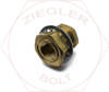 3/8 X 1.31 PIPE THREAD BULKHEAD COUPLING BRASS