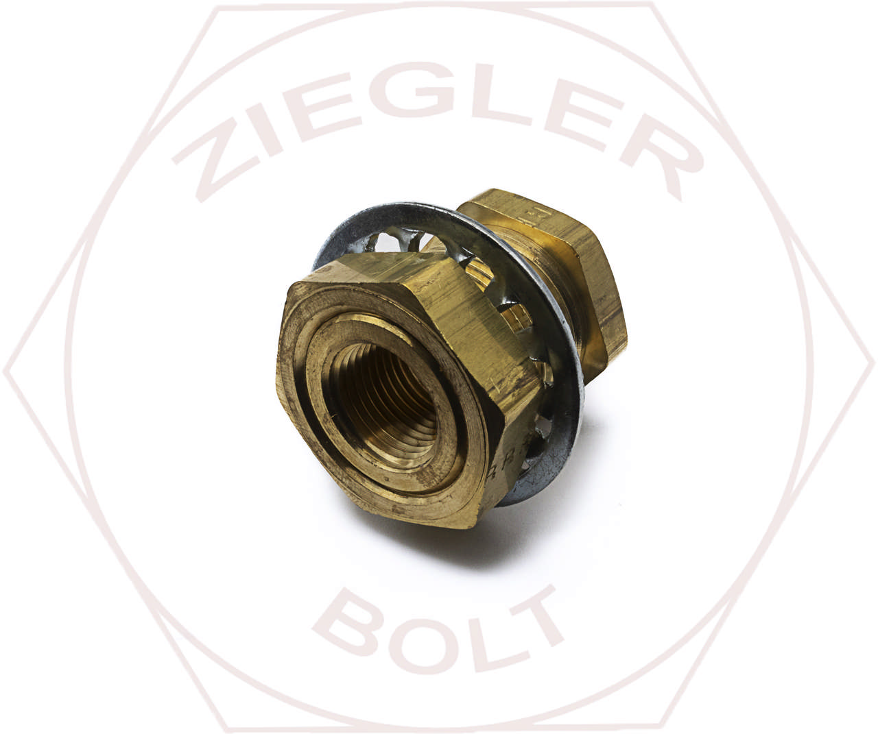 3/8 X 1.31 PIPE THREAD BULKHEAD COUPLING BRASS