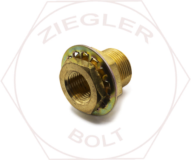 1/2 X 1 1/2 PIPE THREAD BULKHEAD COUPLING BRASS