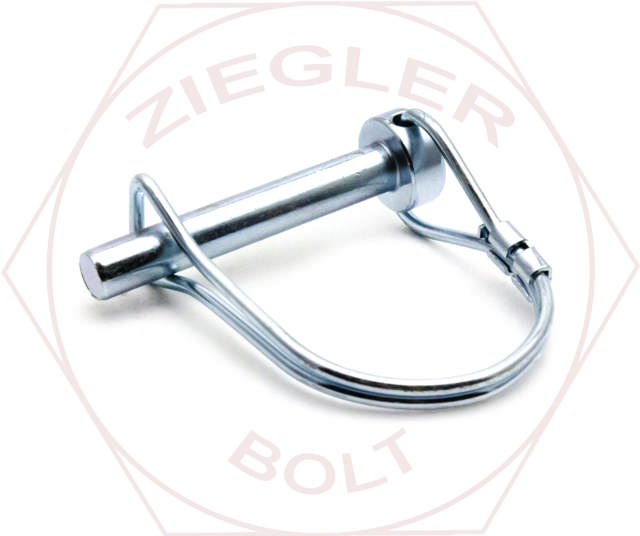 1/4 X 1-3/4 ROUND SAFETY SNAP PIN ZINC W/ TAB LOCK