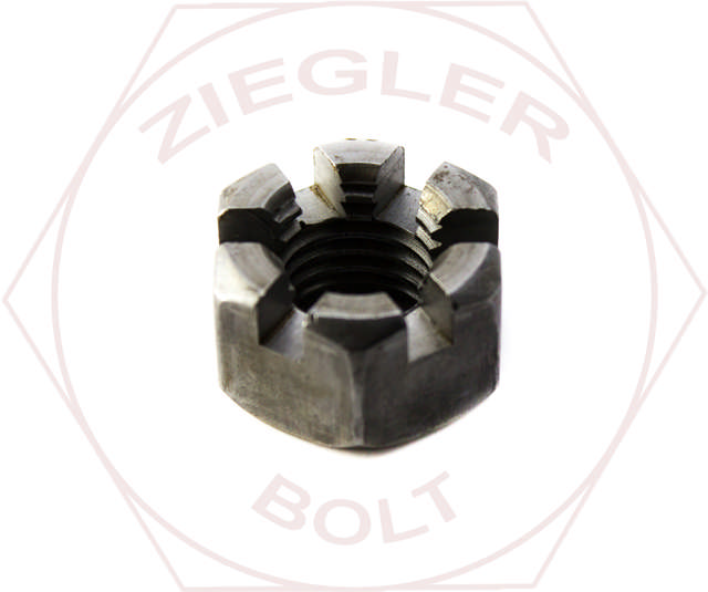 3-1/2-4 HEAVY SLOTTED HEX NUT PLAIN