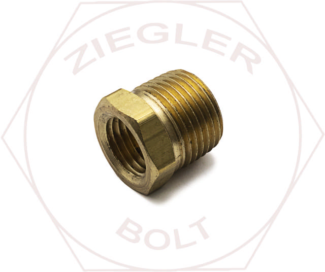 3/8 M X 1/4 F HEX PIPE REDUCER BUSHINGS BRASS