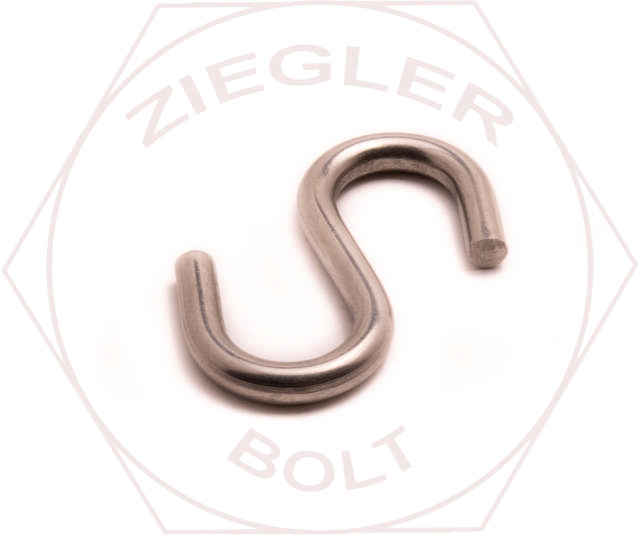 .105 X 1-3/32 OAL S-HOOKS STAINLESS