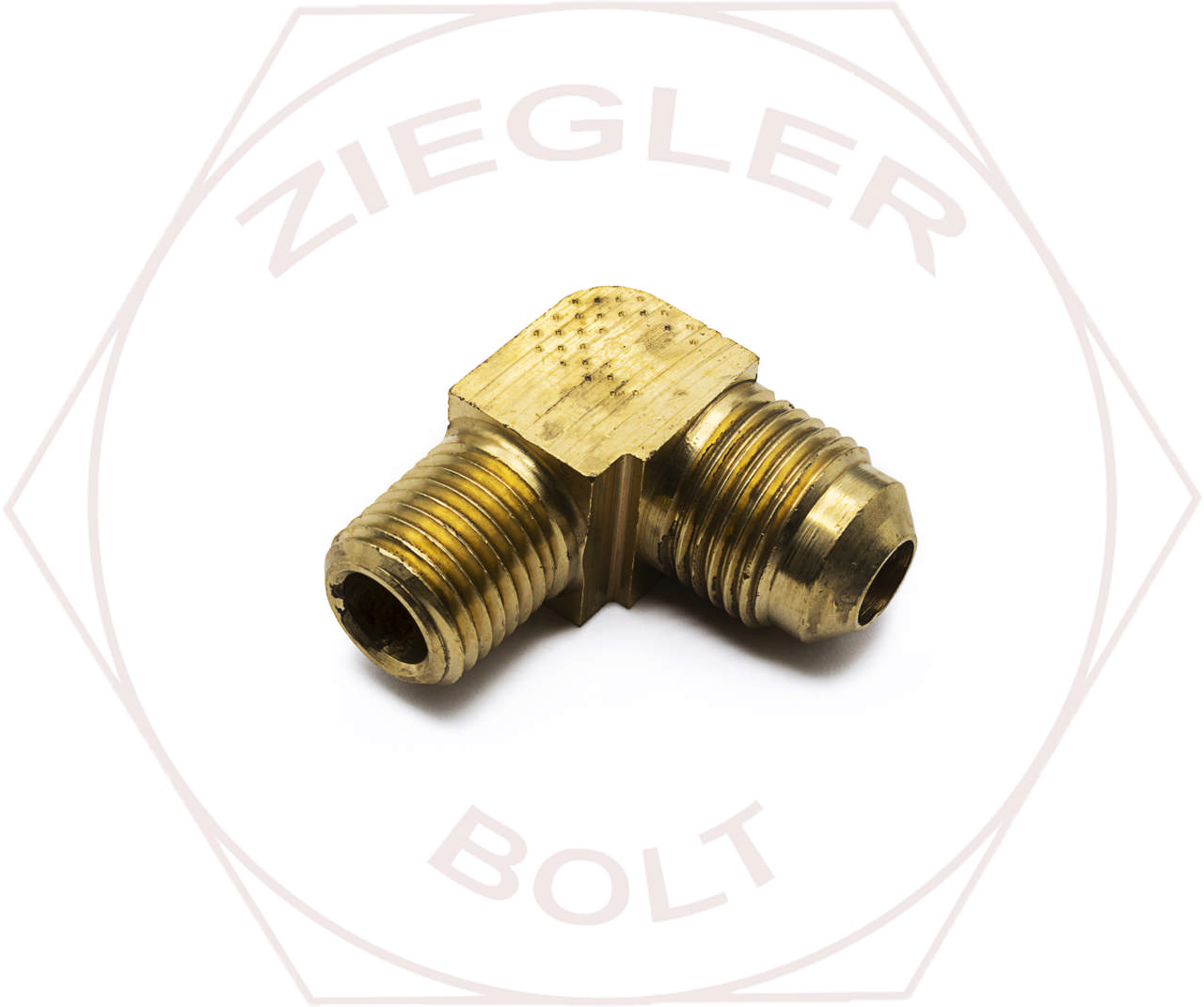 3/8T X 1/4 45° FLARE 90° MALE ELBOW BRASS