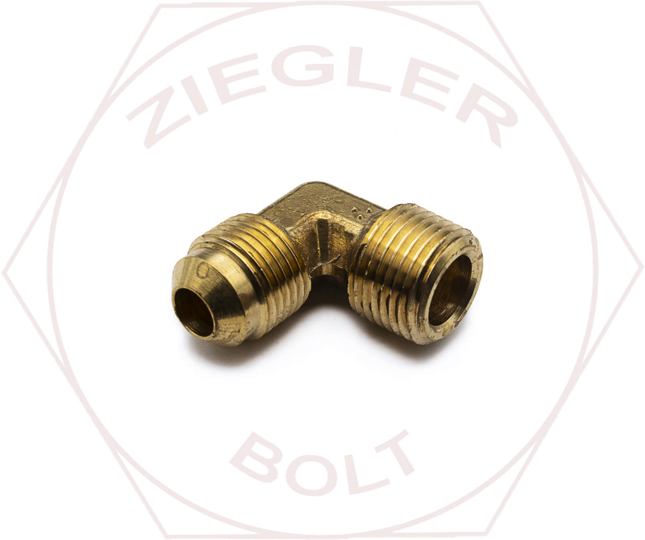 3/8T X 3/8 45° FLARE 90° MALE ELBOW BRASS