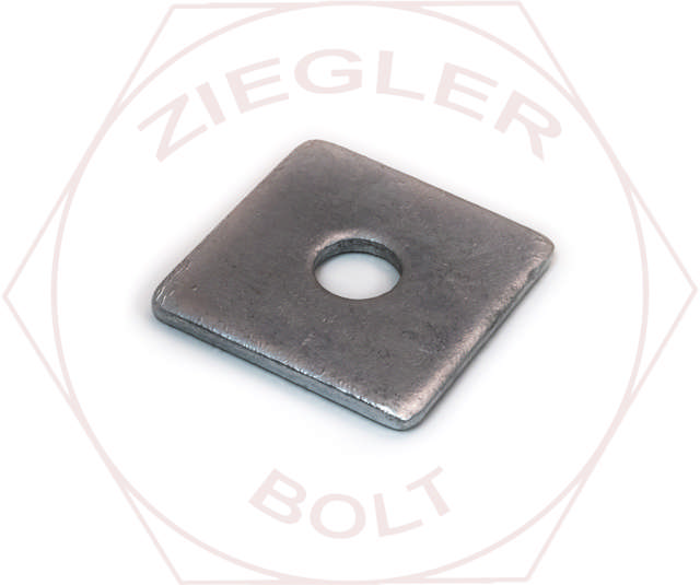 3X3X1/2 SQUARE PLATE WASHER GALVANIZED 1-3/8 HOLE