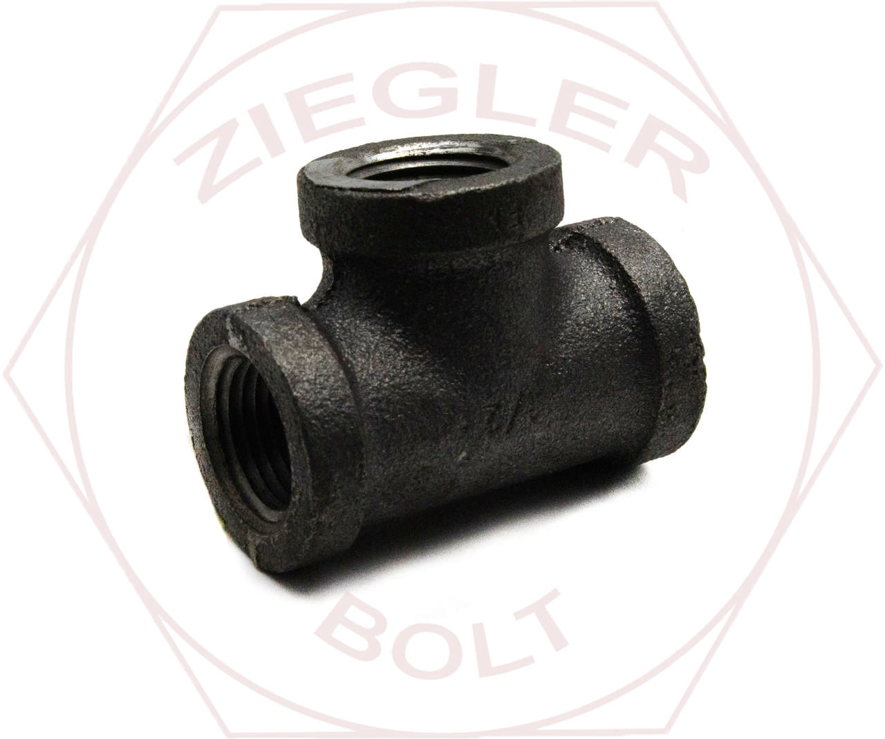 2 PIPE TEE BLK IRON DOMESTIC